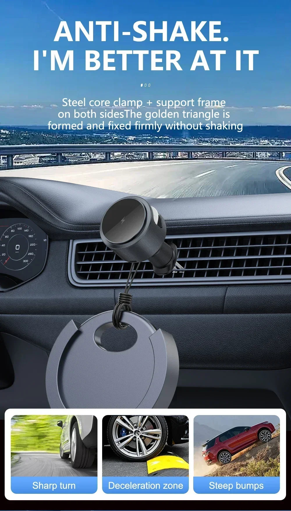 Magnetic 2 In 1 Car Wireless Charger Car Phone Holder Fast Charging Station Mount For  iPhone 16 15 14 13 12 Pro Max Airpods