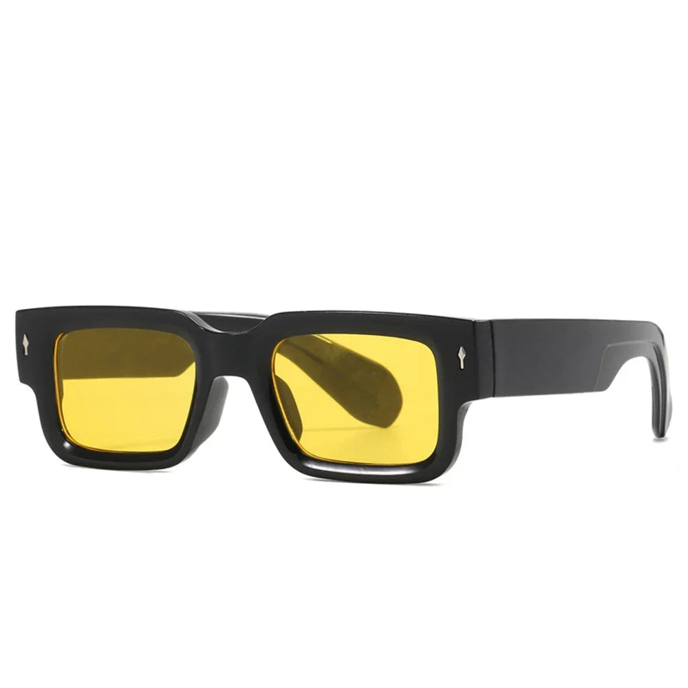 Retro Men Square Sunglasses For Women Vintage Luxury Rivet Designer Sun Glasses Fashion Arrow Shades UV400 Eyeglasses