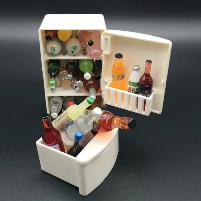 Dollhouse Miniature Items Food Drinks 1/12 Mini Kitchen Dolls Accessories Toys for Girls Gifts Bread ice cream Beer Bottle - Free Item.