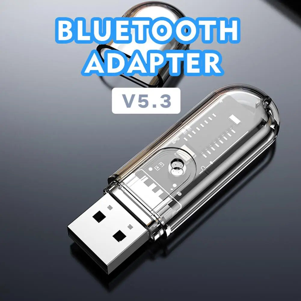 USB Bluetooth Receiver Adapter V5.3 USB Stable Receiver Connector Portable Lightweight Noise Free Car Speake For Computer B4Y0