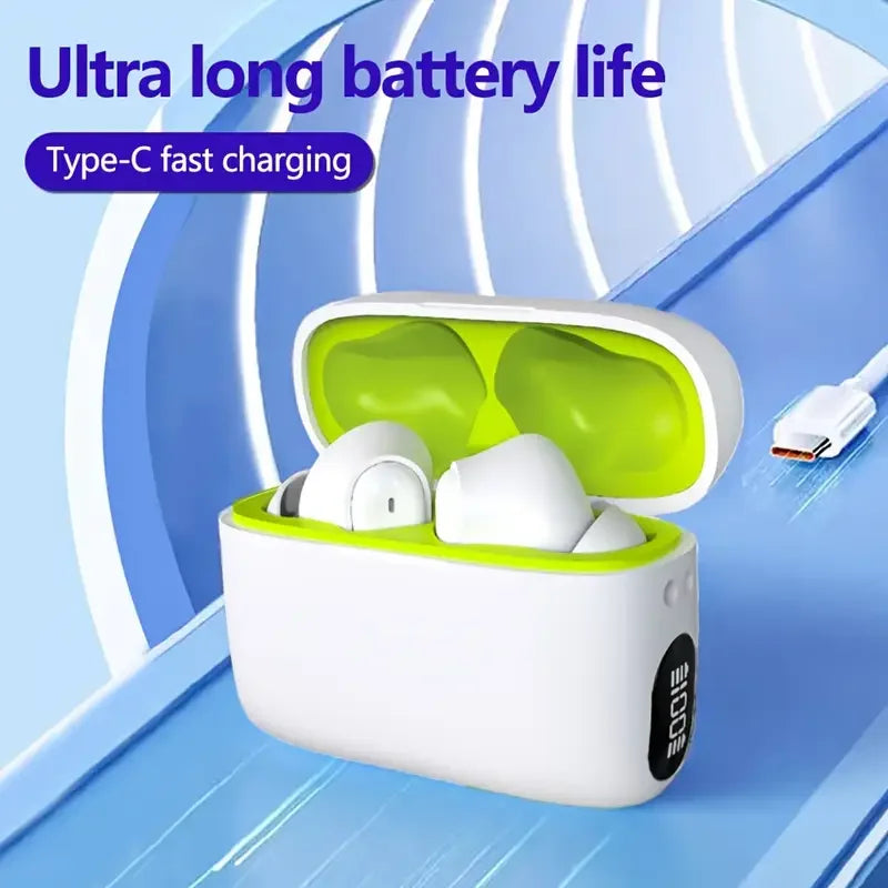 Stereo in ear headphones with high aesthetic value and fresh color scheme, portable wireless earphones with a drawstring, built-
