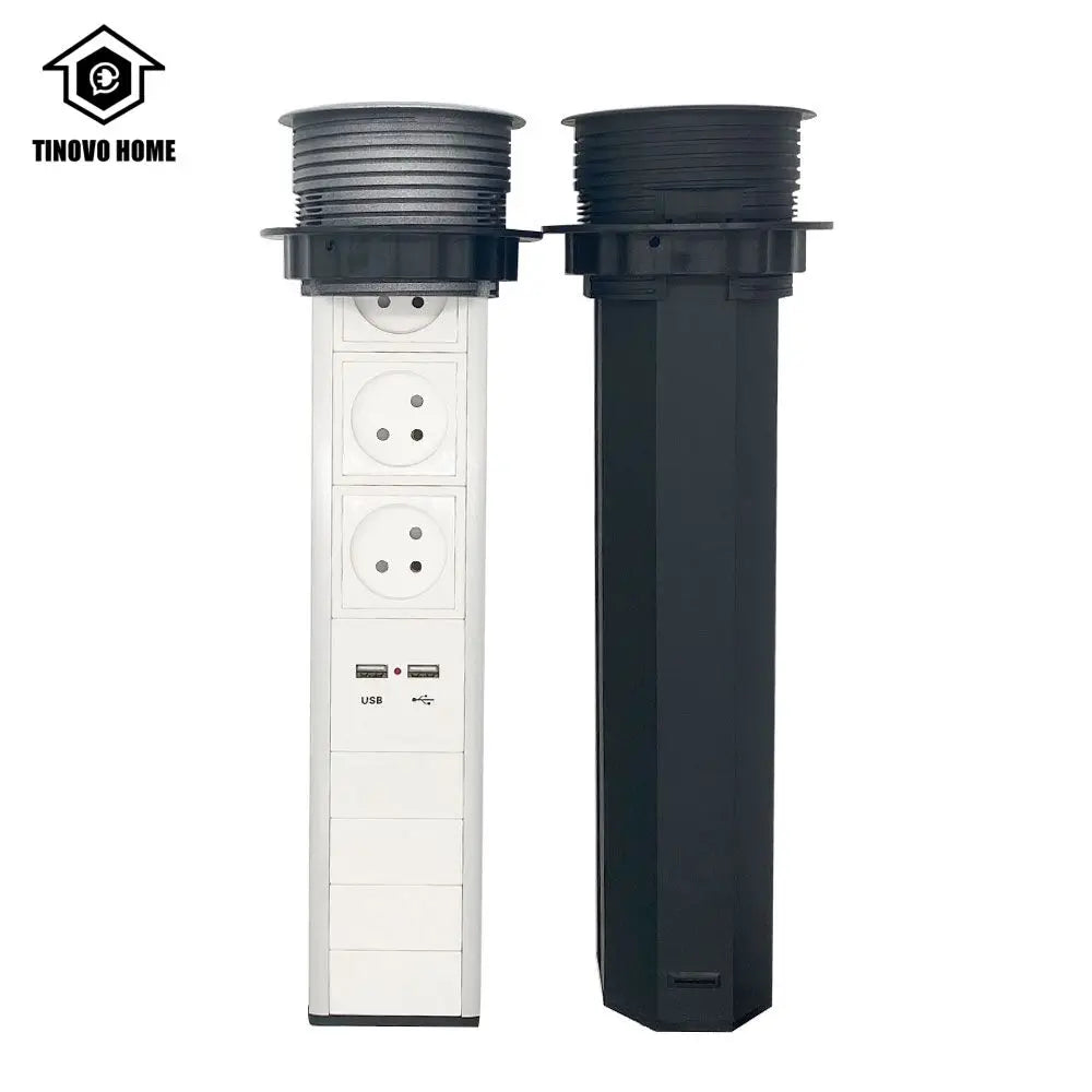 POP UP SOCKET Israel Socket,USB Plug,AC 110v-250v, Silver/Black ,PD 20W super charging  Office, Kitchen Hidden Lifting Socket,