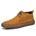 British Men Cow Suede Genuine Leather Casual Shoes Autumn New Comfortable Solid Flat Driving Shoes Man Ankle Boots Oxfords Shoes
