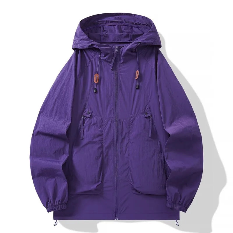 Summer Men's Outdoor Hooded Sun Protect Jackets Man Windbreaker Skin Coats Waterproof Jacket Fishing Rain Couple Camping Outwear