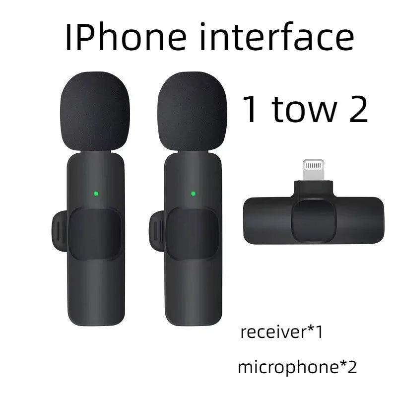 New Wireless Lavalier Microphone K9 Portable Audio Video Recording Mini Mic for iPhone Android Live Broadcast Gaming Phone Mic