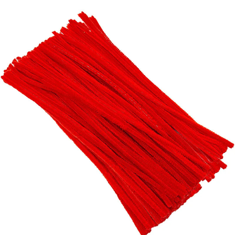 100/200/300/500/1000pcs DIY Plush Chenille Sticks Stem Pipe Cleaner HandCraft part for Spring Xmas Halloween Newyear Easter