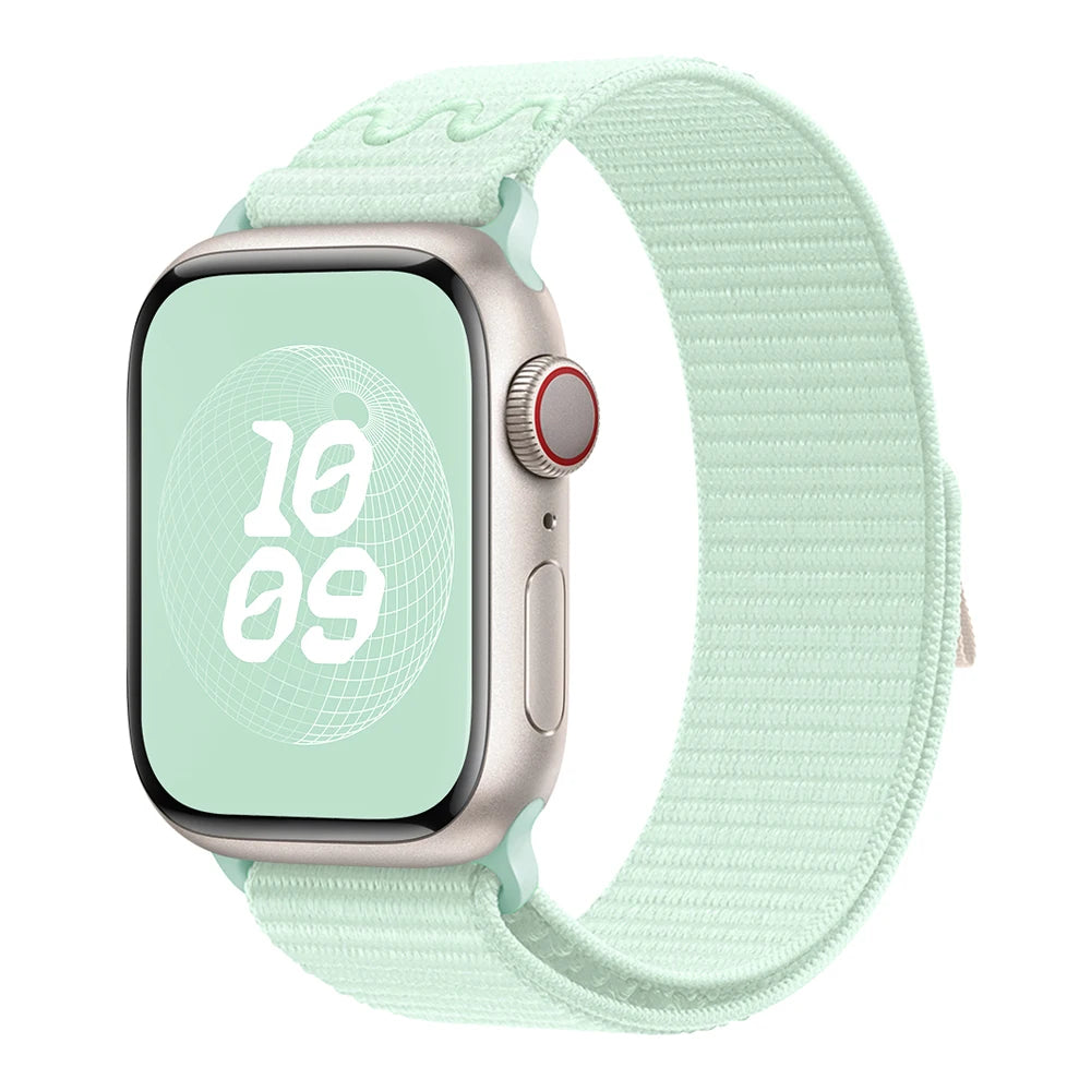 Nylon Loop Sport Strap For Apple Watch Band Ultra 49mm 45mm 40/44mm 41mm 38/42mm Bracelet For Nike iWatch 9 8 7 6 5 SE Watchband