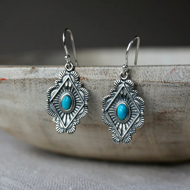 Indian Tribe Statement Dangle Earrings For Women Female Jewelry Vintage Ethnic Metal Drop Earrings Long Earring Accessories