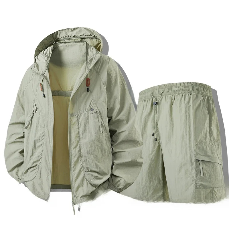 UV Protection Ice Silk Lightweight Outdoor Jacket for Men Breathable Skin Shirt Couple's Summer Fashion Urban Style Hat