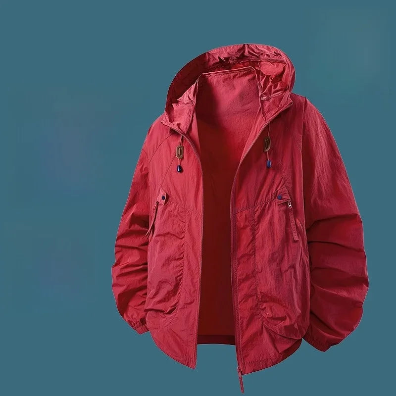 UV Protection Ice Silk Lightweight Outdoor Jacket for Men Breathable Skin Shirt Couple's Summer Fashion Urban Style Hat
