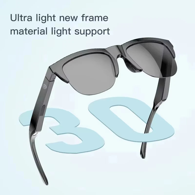 2026 New Smart Bluetooth V5.3 Sunglasses Glasses Call Outdoor Sports Headphones HIFI Anti-touch UV For Men Women