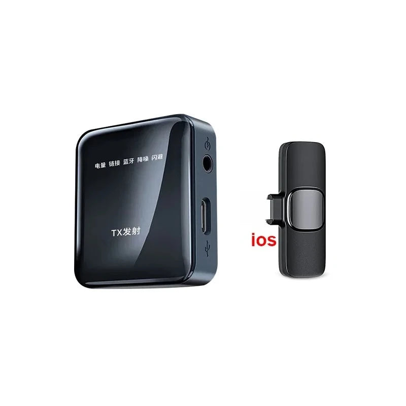 2.4G Wireless Lavalier Microphone Portable Audio Video Recording Mini Mic for iPhone Android Live Broadcast Gaming Phone vlog