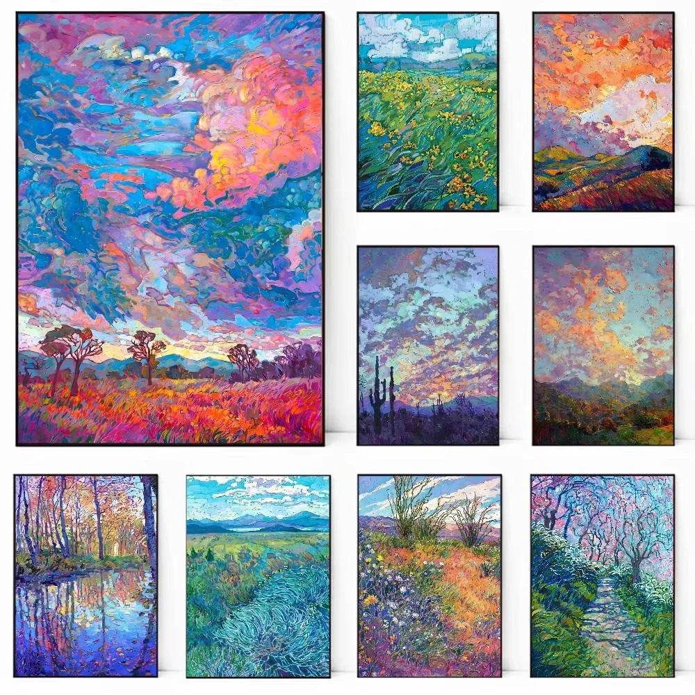 Paint by Numbers For Adult Kit Gorgeous Color Abstract Art Erin Hanson DIY acrylic Oil Painting Canvas by Number Home Decor