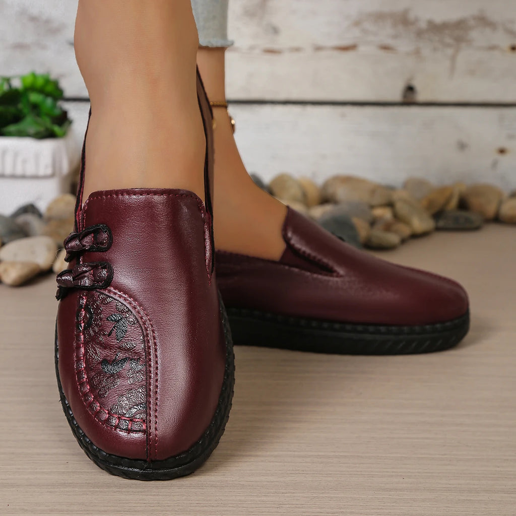 Women's shoes, mom's casual shoes, leather flat shoes, best-selling, elegant and comfortable loafers, free shipping shoes