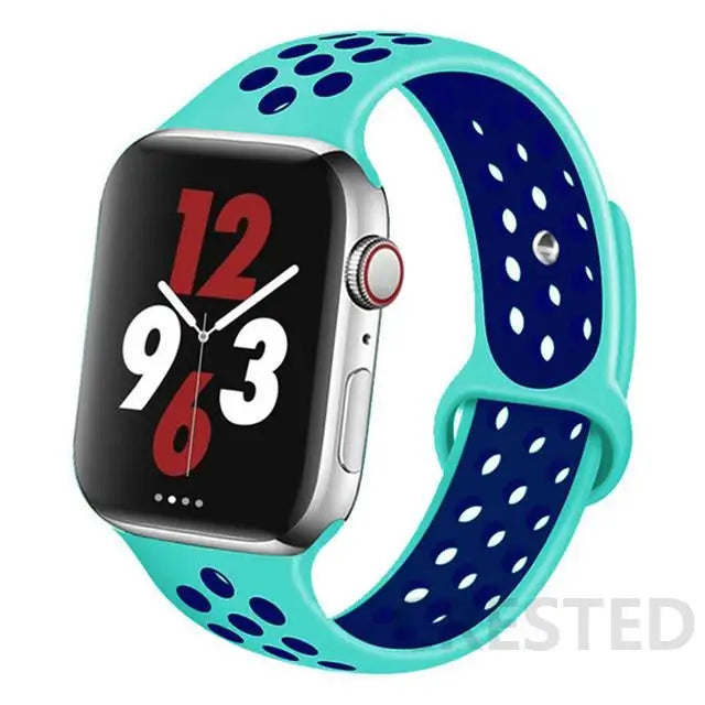 Silicone Strap For Apple Watch Band 45mm 44mm 40mm 49mm 41mm 38mm 42mm Sport bracelet iWatch Ultra 2 Series 9 8 7 6 se for nike