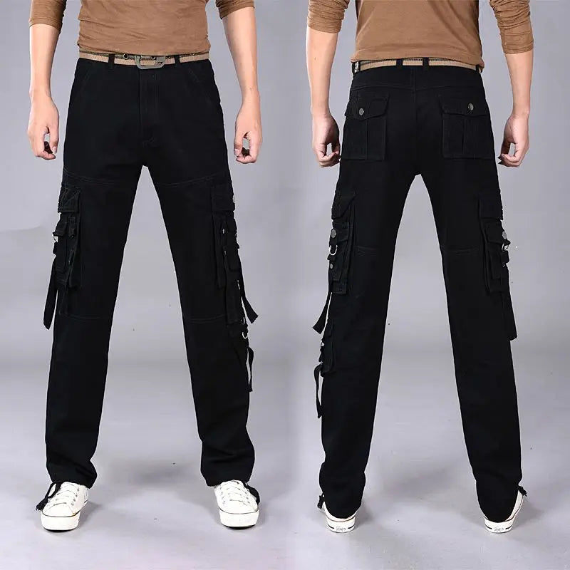 Khaki Trousers Man Work Wear Autumn Winter Multipockets Straight Cargo Pants for Men Multi Pocket Baggy Slacks Fashion Cheapest