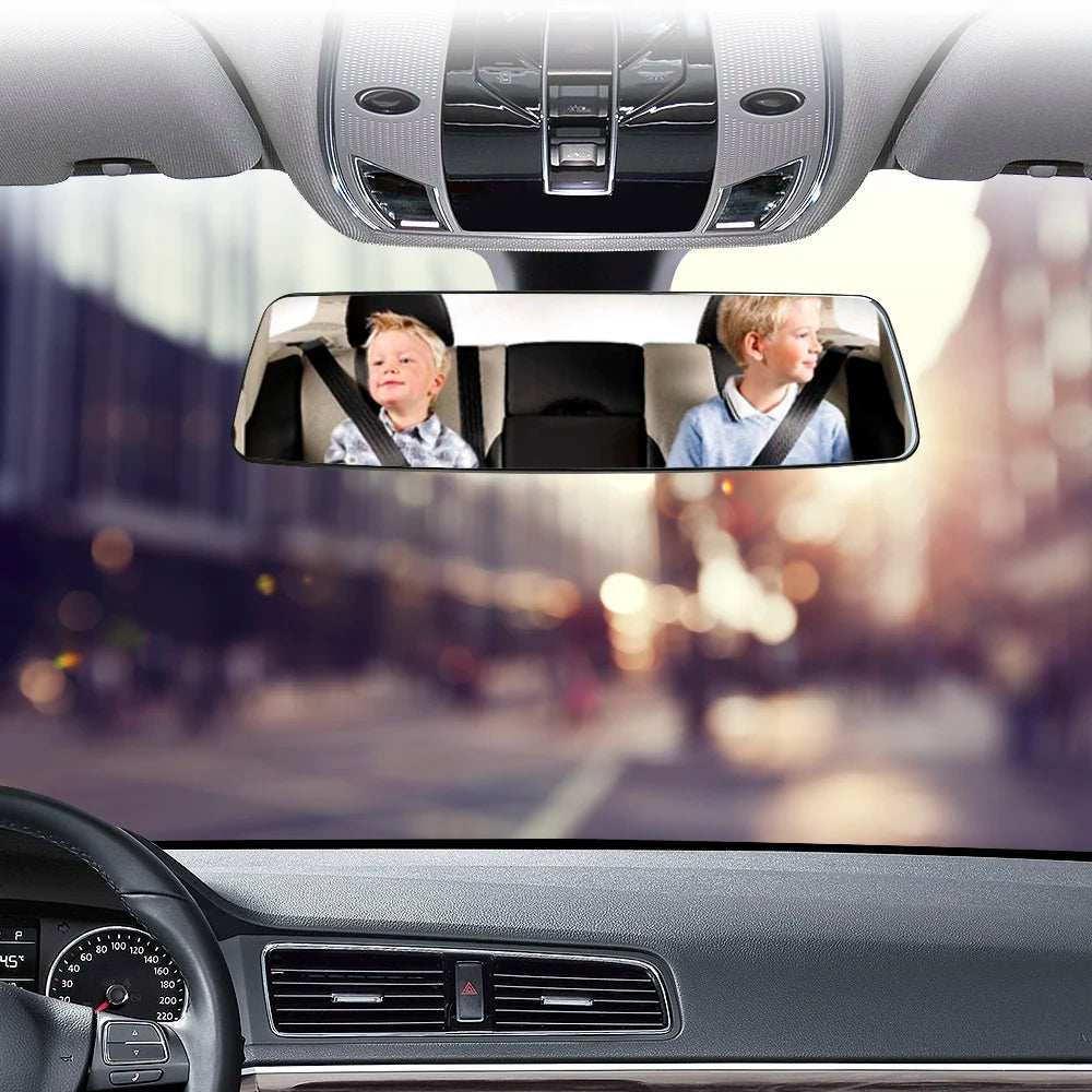 2.5D Full Creen HD Glass Car Interior Rear View Mirror 3000R Micro Curvature Lens Anti-glare Wide-angle Blue Frameless Mirror