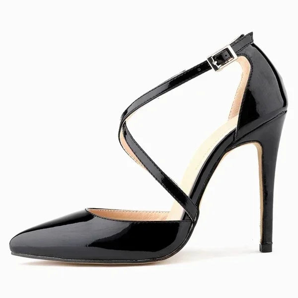 Women Pumps 2026 Summer Slippers Outdoor Casual Sexy Pointed Toes Hollow Stilettos Cross Strap High Heels Female Wedding Shoes