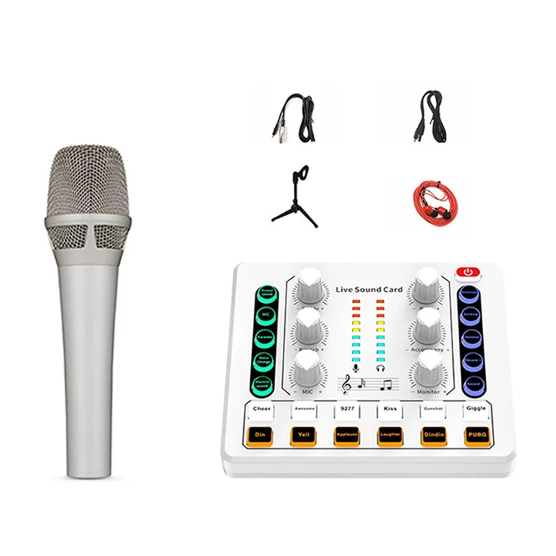ELECT-M8 Live Sound Card Wireless Bluetooth Audio Mixer Podcast Equipment With Microphone For Podcast Streaming