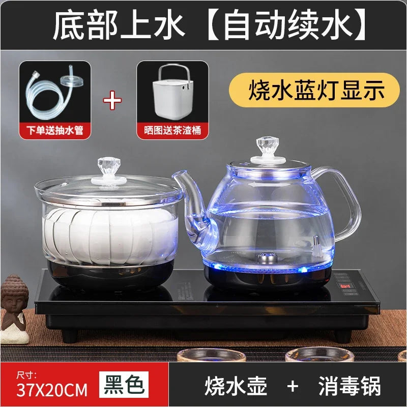 Automatic WaterFeeding Electric Kettle, BuiltIn Tea Maker for Tea Table Use, Temperature Control Pot, OneTouch Operation