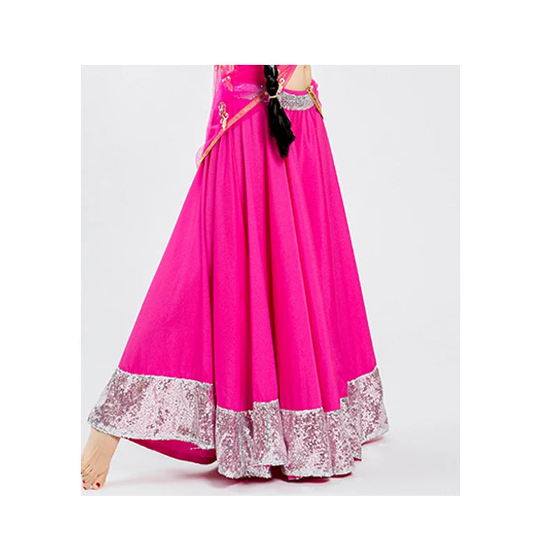 Indian Dance Skirt For Women Adult Big Swing Saree Clothes Oriental Dance Stage Performance Costumes 720 Degree Skirt DQL6990