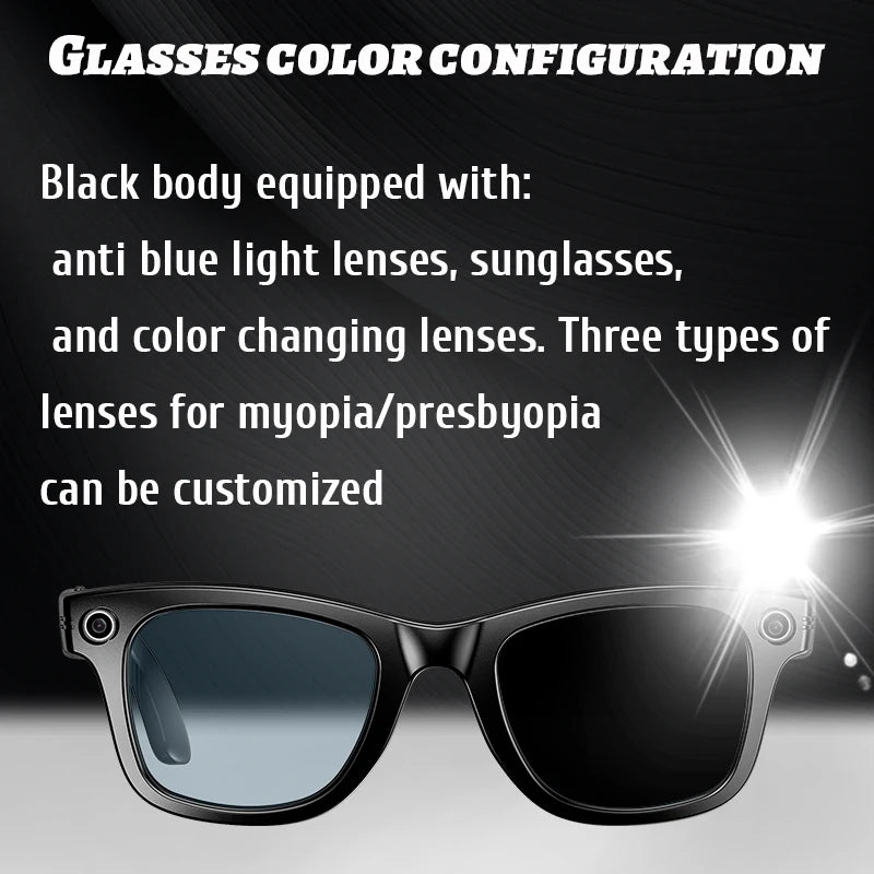 2026 New Upgrade Smart Glasses With AI Photo Recognition Bluetooth Call Translation Camera Video Recording Voice Sunglasses Men