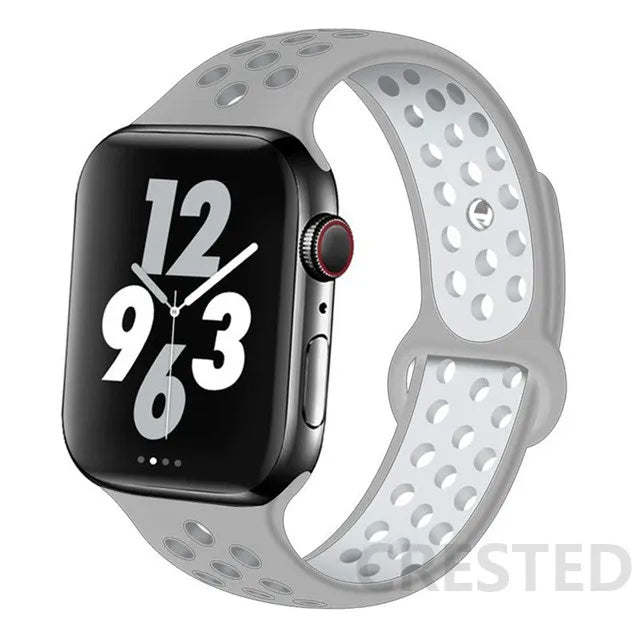 Silicone Strap For Apple Watch Band 45mm 44mm 40mm 49mm 41mm 38mm 42mm Sport bracelet iWatch Ultra 2 Series 9 8 7 6 se for nike