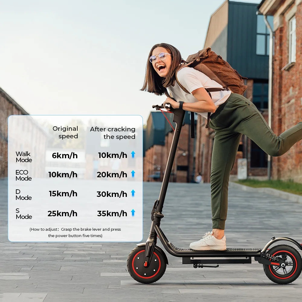 iScooter Electric Scooter W7 8.5Inch 36V 10.5Ah 650W Motor 25-35km Range 4-Speed Modes 35km/h double shock absorbers E Scooters