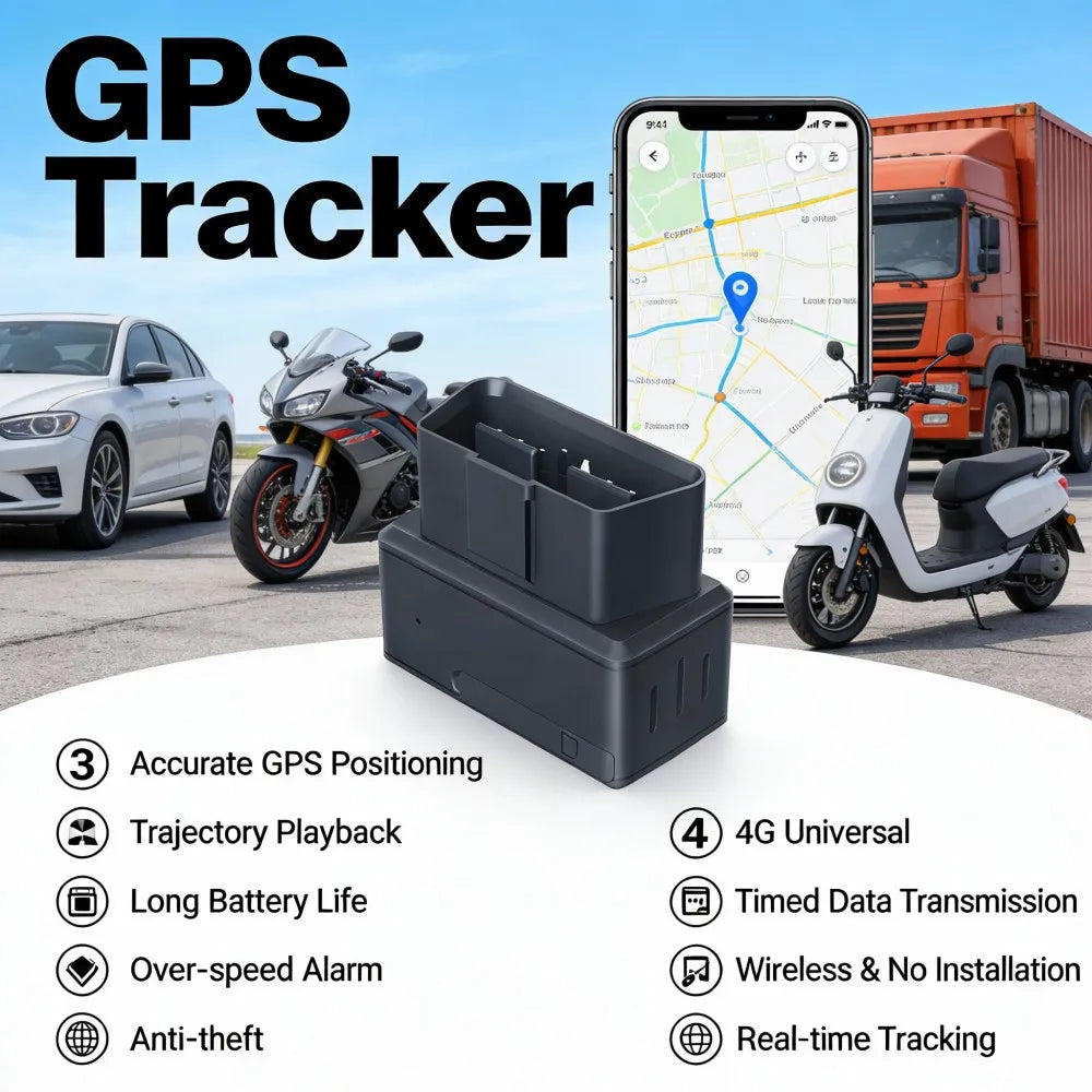 Car GPS Tracker, Accurate Location, 4G, Global OBD, Check, Free Installation, English, English