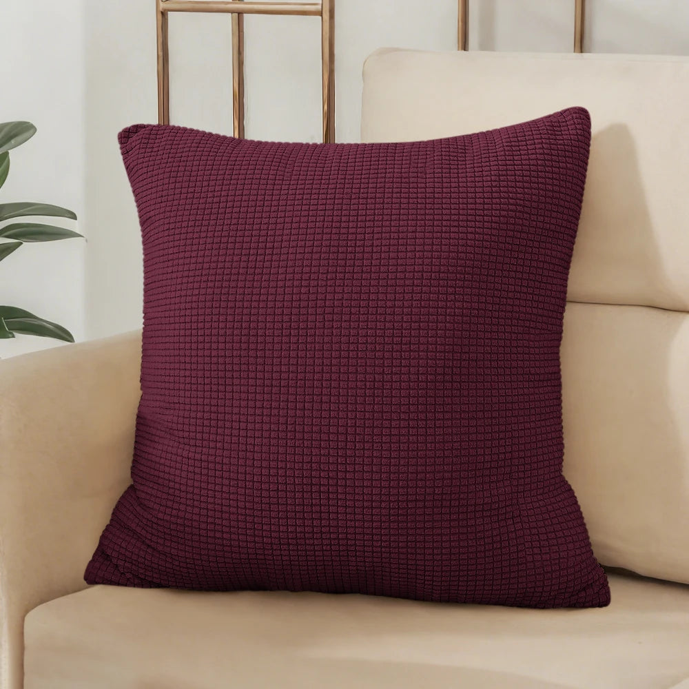 40x40 45x45 50x50 Solid Color Jacquard Pillow Cover for Sofa Office Waist Cushion Cover Home Decorative Pillowcase Decoration
