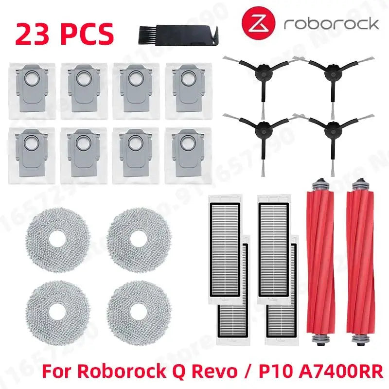Roborock Q Revo / P10 A7400RR Spare Parts Main Side Brush Hepa Filter Mop Cloths Dust Bag Robot Vacuums Cleaner Accessories