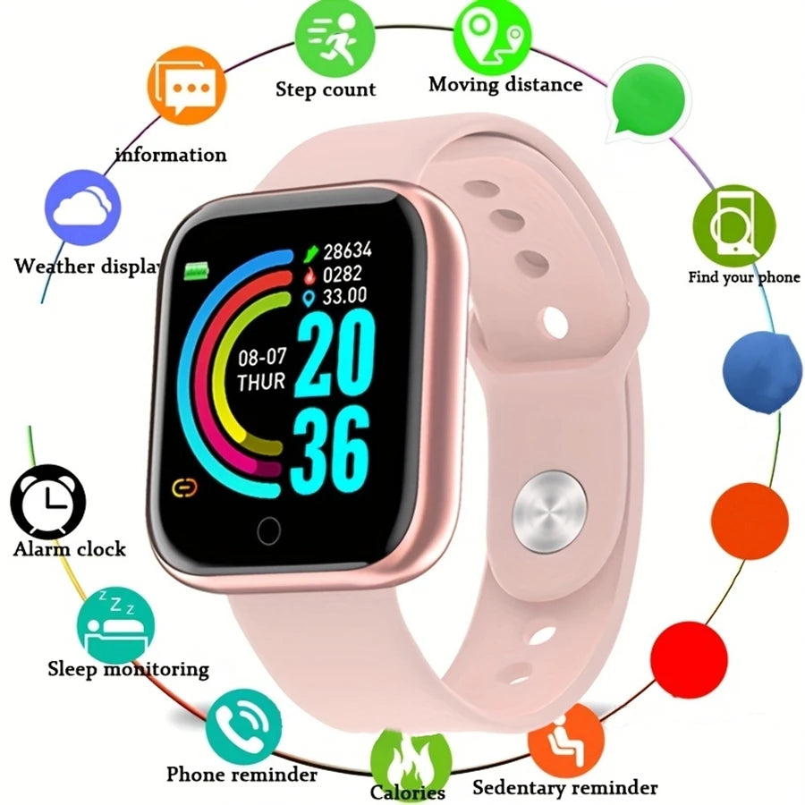 Smartwatch Men Women Wristwatches Smart Watch Message Fitness Monitor Bracelet Birthday Gift Electronic Clock For Android IOS - Free Item.