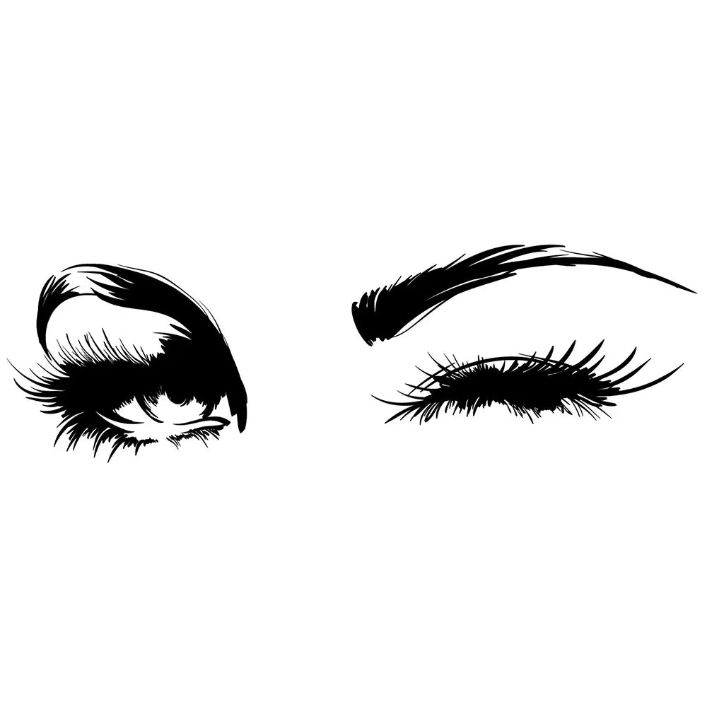 Wall Decals Beautiful Charming Eyes Lashes Wink Decor Wall Art Mural Vinyl Decal Stickers Interior Design Bedroom Sticker - Free Items Weekend.