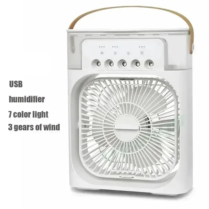 2026 New 3 In 1 Fan Air Conditioner Mini Cooler LED Night Light Humidifier Office Home Fan