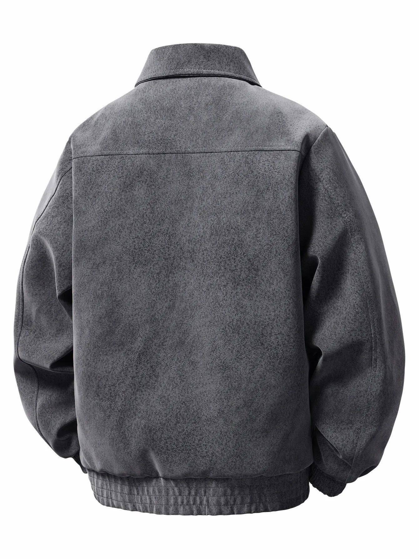 Men's Leather Jacket with a Lapel Collar, a Neat Lapel Design, Windproof and Cold-Resistant, Suitable for Daily Commuting, Light Business in the Workplace, Casual Dating, Autumn and Winter Outings, Friend Gatherings, and Shor