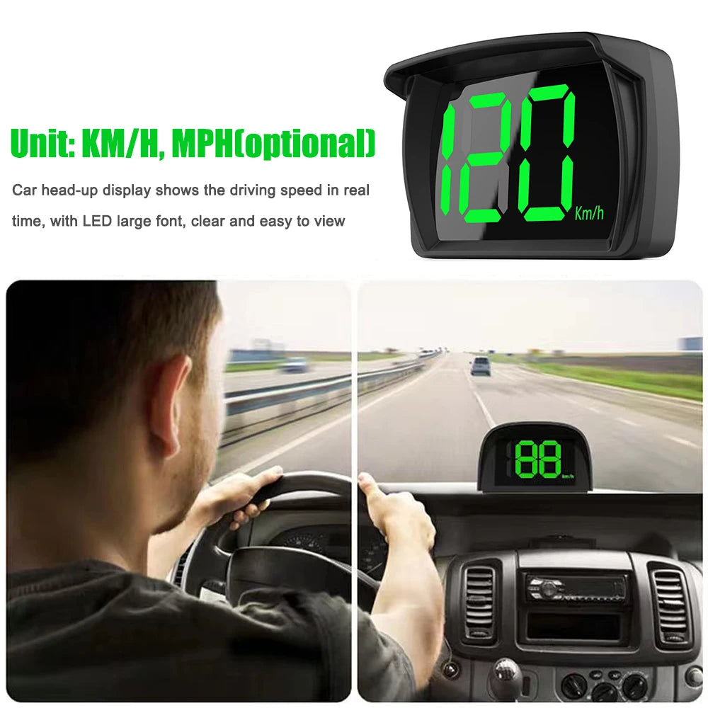 Car HUD Display Car Headup Display MPH GPS Digital Speedometer with LED Large Font Display for Car Truck SUV Motorcycle