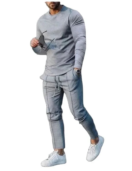 Men's Tracksuit Set Cotton Fleece Stylish Streetwear Slim Fit Pullover sweatshirts and Jogger  Set winter tracksuits for men