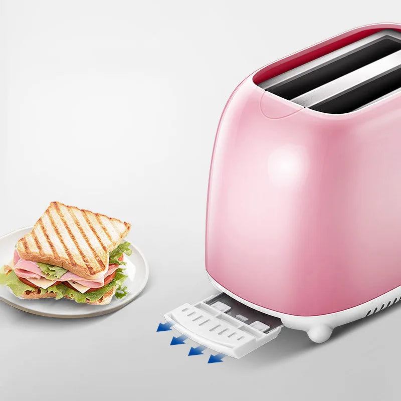 2025 NewAutomatic Bread Toaster Household Toaster 2 Slices Breakfast Toast Mini Bread Sandwich Machine