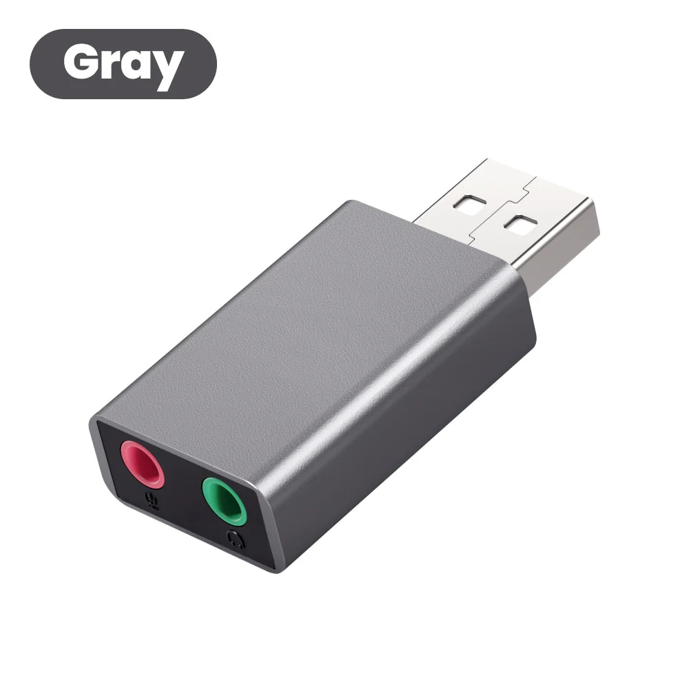 USB To 3.5mm Sound Card External Headphone Adapter Stereo Audio Microphone Sound Card For PC Computer Laptop USB to Audio Jack