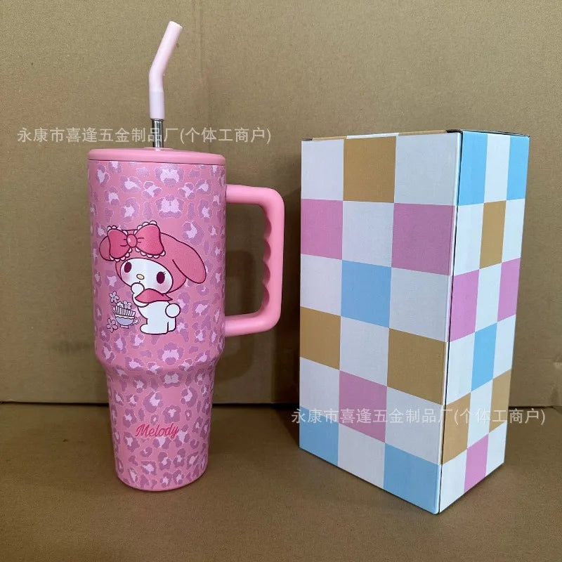Cute Hello Kitty Water Cup Cartoon Anime Couple Gift Women Accessories High Beauty Car Insulated Cup Desktop Ornament Wholesale