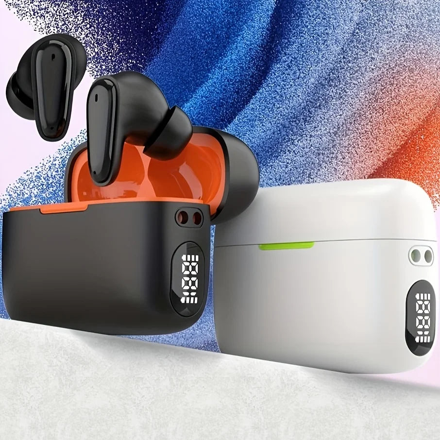 Stereo in ear headphones with high aesthetic value and fresh color scheme, portable wireless earphones with a drawstring, built-