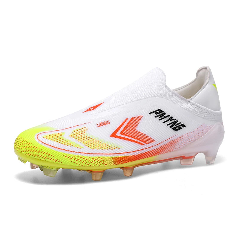 Professional-Level Football Shoes: High-Elastic Flyknit + Fg Long Studs No Slipping during Sudden Stops and Turns on the Field.