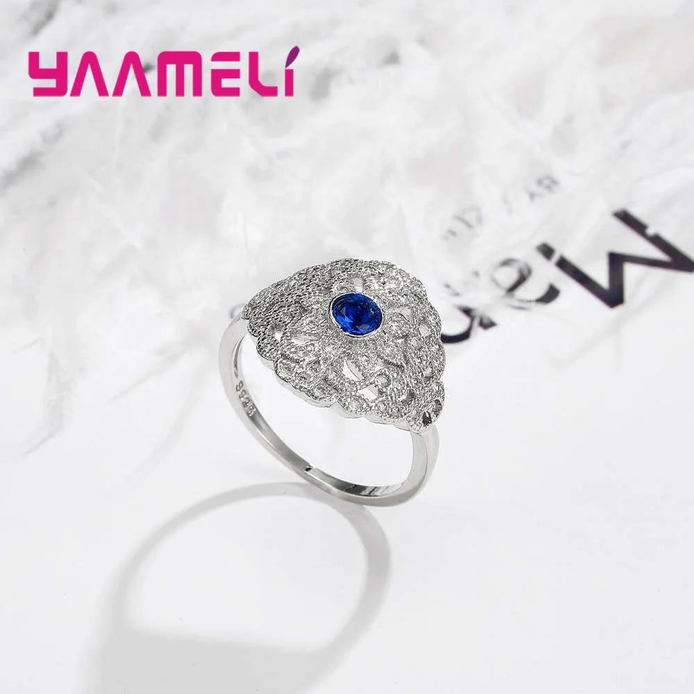 Valentine's Day Best Gifts For Women Genuine 925 Sterling Silver Color Classic Finger Ring for Women Wedding Jewelry