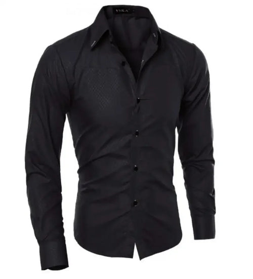 2026 Mens Luxury Casual Formal Shirt Spring Summer Men Slim Fit Business Dress Shirts Male Turn-Down Collar Blouse Men Clothing