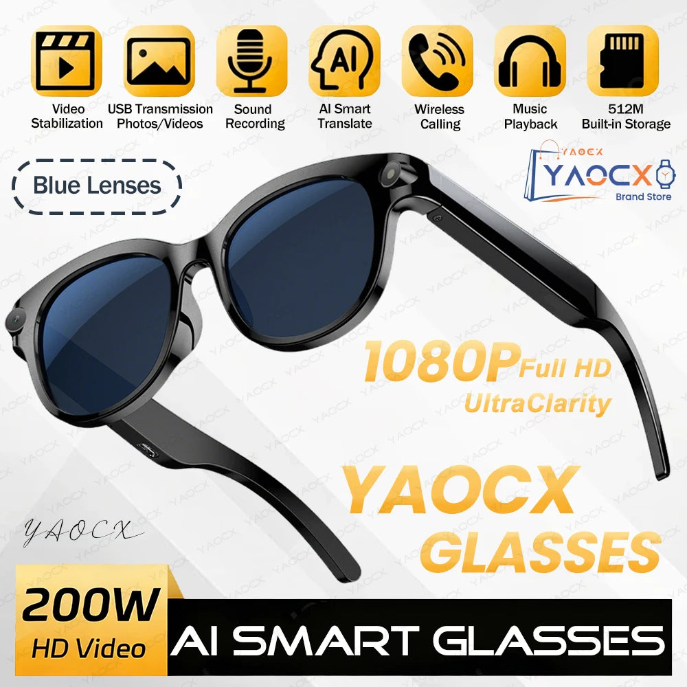 AI smart glasses for first person photography, video shooting, intelligent image recognition, object recognition, language trans