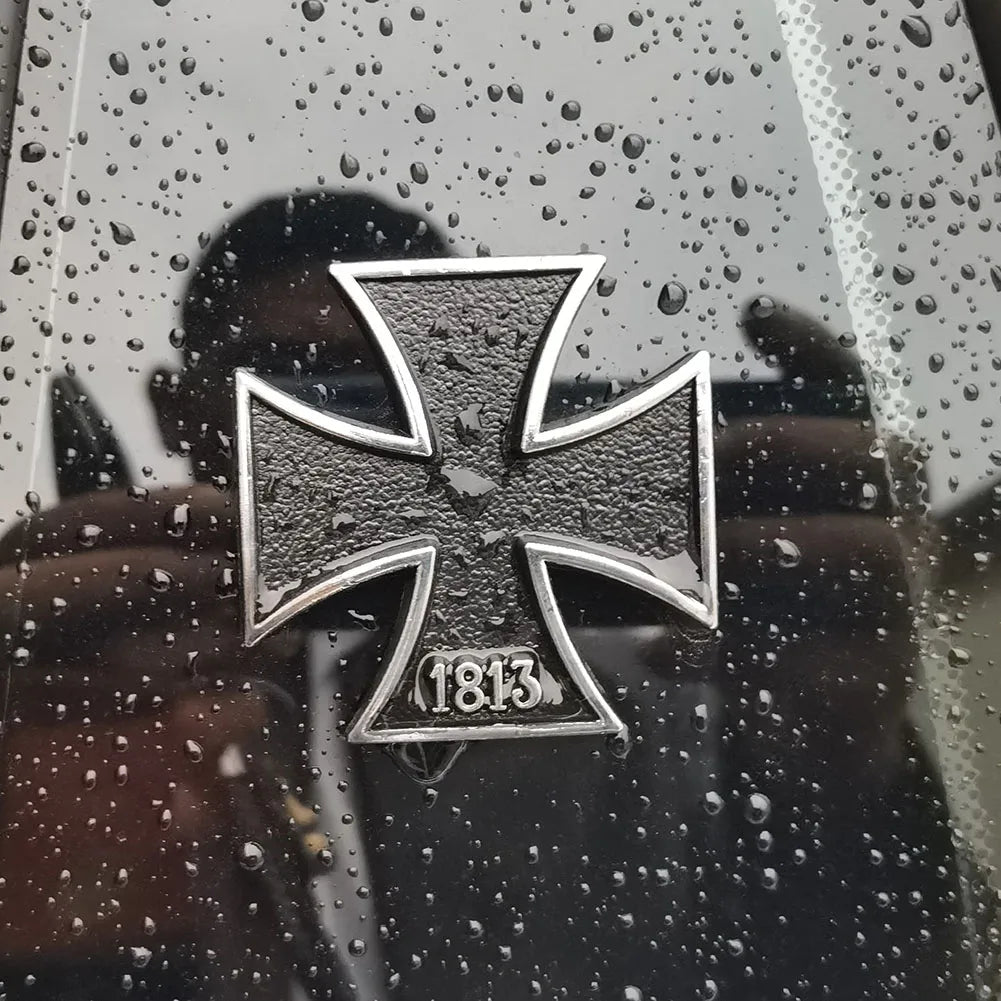 Iron Cross Chrome Metal Germany 1813 Malta Virtue Symbol Medal Cross Emblem Motorcycle Car Styling Badge Stickers Decal Auto Pat