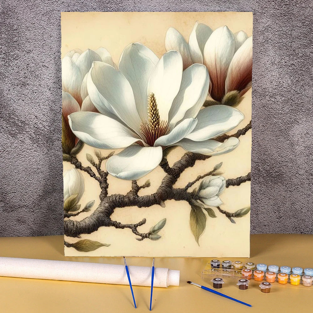 Coloring By Numbers Lily Flowers Acrylic Paint Painting For Living Room Wall Adults Handpainted Picture Crafts Gift Home Decor