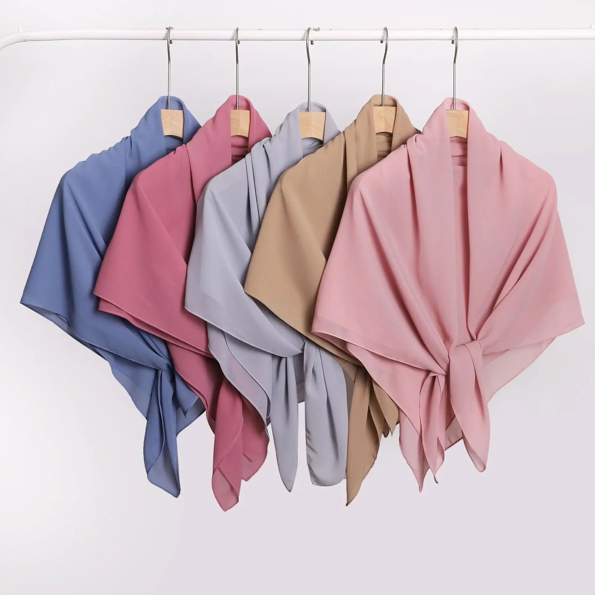 110*110CM Square Chiffon Hijab Solid Color Headscarf for Women Muslim Shawls Head Wrap Bandanas Headband Kerchief Turbante Mujer