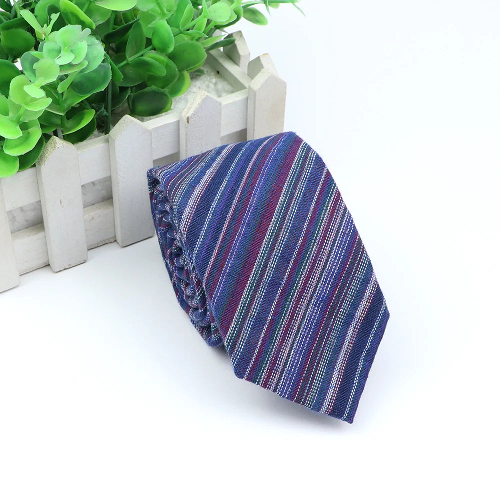 Classic Fashion Tie Men's Striped Necktie Formal Wear Business Suit Cotton Ties Male Female Skinny Slim Colourful Cravat Gifts