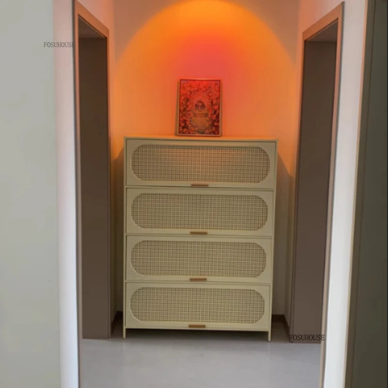 Cream Style Living Room Cabinets Household Bookcase with Door Storage Cabinet Floor Rack Wall Storage Cabinet Home Furniture